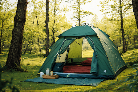 春季户外露营帐篷摄影图4