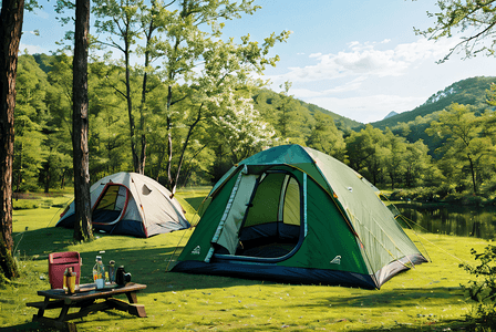 春季户外露营帐篷摄影图6