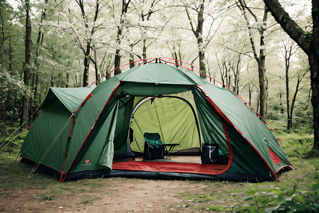春季户外露营帐篷摄影图3