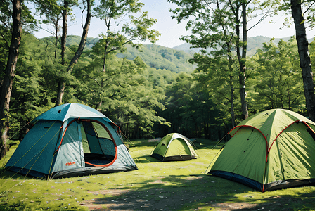春季户外露营帐篷摄影图5