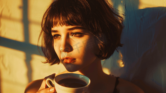 喝奶茶咖啡的女性摄影4