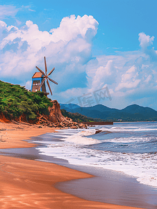 福建漳浦六鳌海滩风车