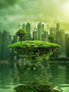 绿色低碳节能环保摄影照片_绿色出行节能环保