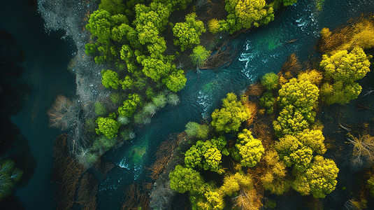 俯瞰绿色大自然美景植树节森林摄影图4