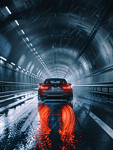 霸气开业摄影照片_霸气的汽车驶过隧道