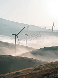 环保乡村摄影照片_内蒙古风力发电