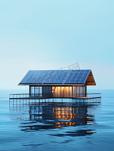 船屋上的太阳能电池板设备