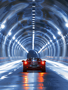 金色霸气字摄影照片_霸气的汽车驶过隧道