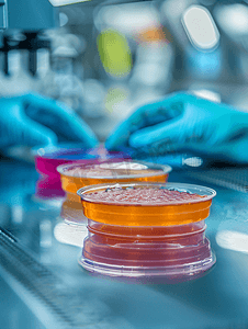 链球菌摄影照片_实验室传染病培养皿