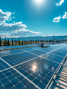 淘宝电器促销海报摄影照片_工厂屋顶太阳能系统