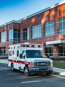 救护车停在住院大楼前