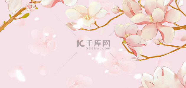 樱花、粉色、浪漫背景图片_春天樱花粉色清新文艺背景