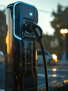 特斯拉的电动汽车摄影照片_正在充电的新能源电动车