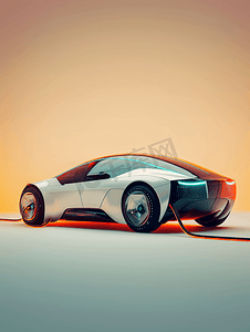 特斯拉的电动汽车摄影照片_正在充电的新能源电动车