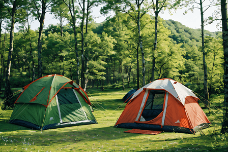 帐篷摄影照片_春季旅游露营摄影图7