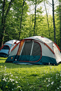 营地搭建的帐篷摄影图3