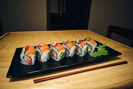 盘子里的寿司摄影图片6