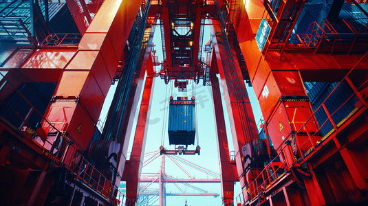 码头货运摄影照片_港口工业集装箱堆场24