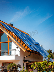 农村房屋图片摄影照片_房屋上的太阳能板