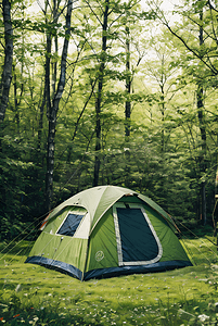 露营桌椅摄影照片_营地搭建的帐篷摄影图8