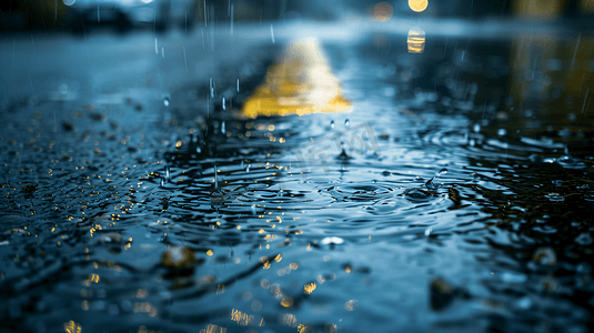 烟雨江湖下雨摄影照片_下雨天的路面摄影76