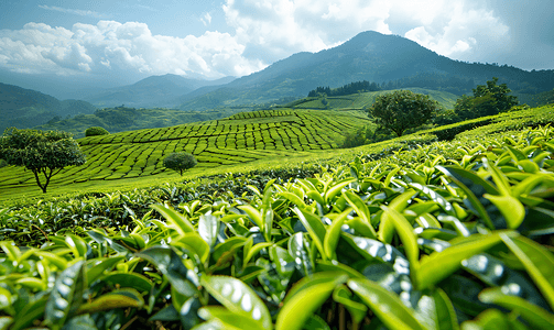 云南普洱茶摄影照片_云南普洱茶叶种植园