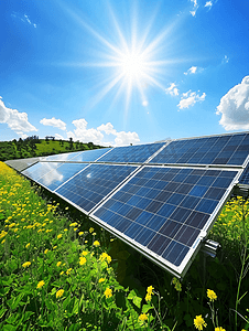 绿色环保能源摄影照片_太阳能绿色环保新能源