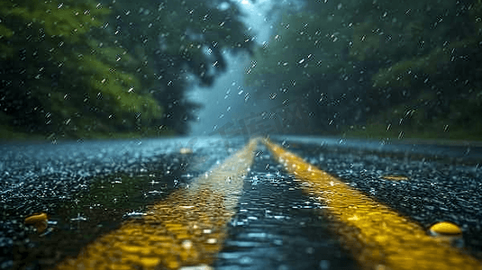 下雨天的路面摄影12