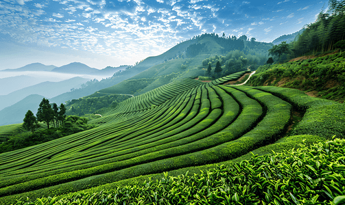 普洱摄影照片_云南普洱茶叶种植园