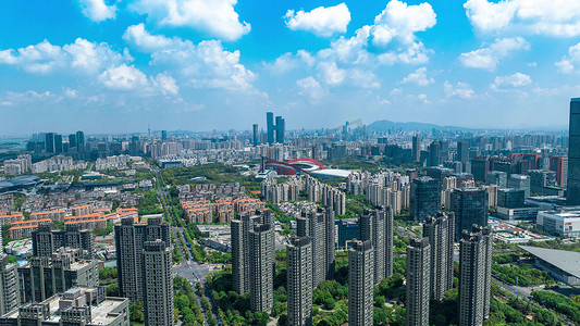 航拍南京城市大景实拍素材