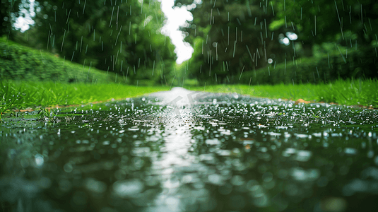 阴阴摄影照片_下雨天的路面摄影86