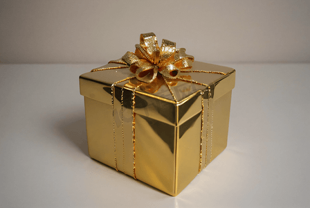 金色精致礼品盒子摄影图片2