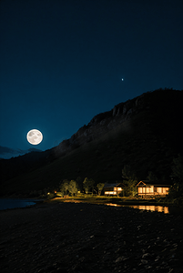 夜晚月色风景摄影配图8