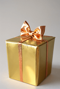 精致的金色礼物盒摄影图2