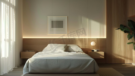 现代简约室内卧室床的摄影8摄影图
