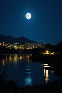 夜晚月色风景摄影图4