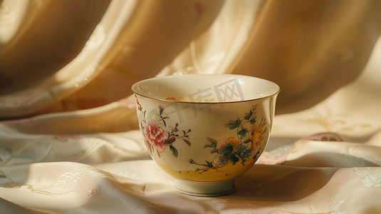 中式青花瓷茶碗的摄影30摄影图