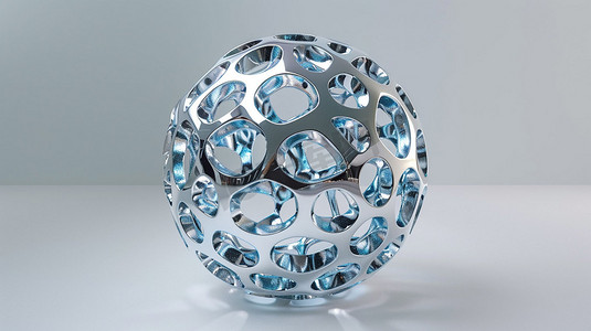 球3d立体摄影照片_几何科幻球银色立体描绘摄影照片3d