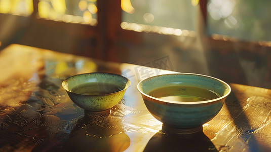 竹叶文艺摄影照片_中式文艺春茶茶碗的摄影13照片