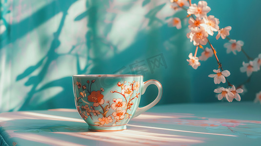 青花瓷茶杯摄影照片_中式青花瓷茶碗的摄影6高清图片
