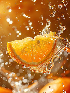 飞溅水花摄影照片_商业微距水果摄影橙子图片