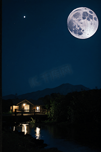 夜晚月色风景摄影图8