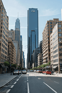 高楼大厦楼房摄影照片_繁华的城市街景摄影图8