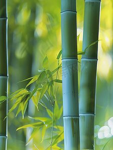 春天绿色的竹林竹子摄影配图