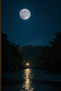 夜晚月色风景摄影图6