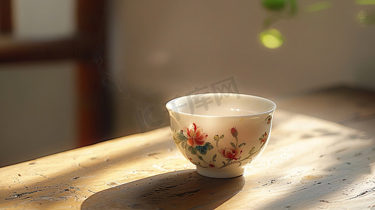 青花瓷茶杯摄影照片_中式青花瓷茶碗的摄影14高清摄影图