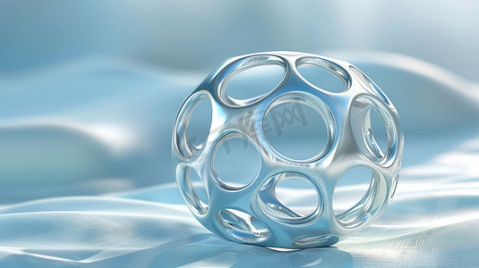 几何科幻球银色立体描绘摄影照片简洁