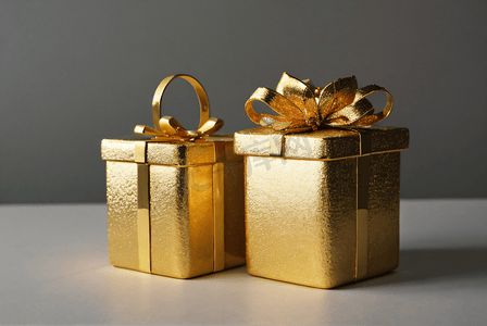 金色精致礼品盒子摄影图片6