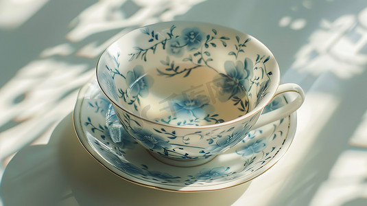 中式青花瓷茶碗的摄影23摄影配图