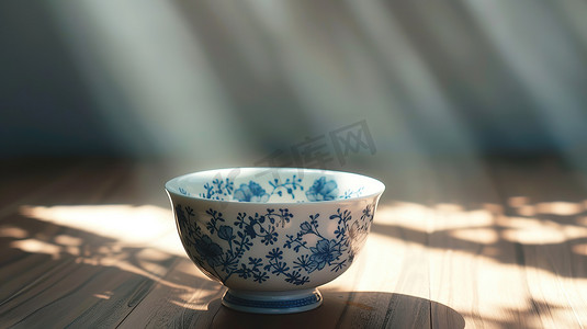 陶瓷简约摄影照片_中式青花瓷茶碗的摄影31高清图片